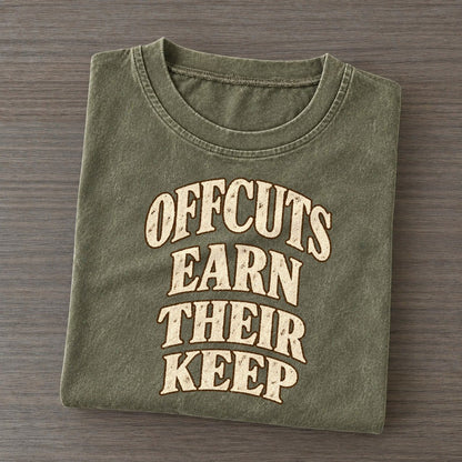 Offcuts Earn Their Keep Character Club Vintage T-shirt – Army Green