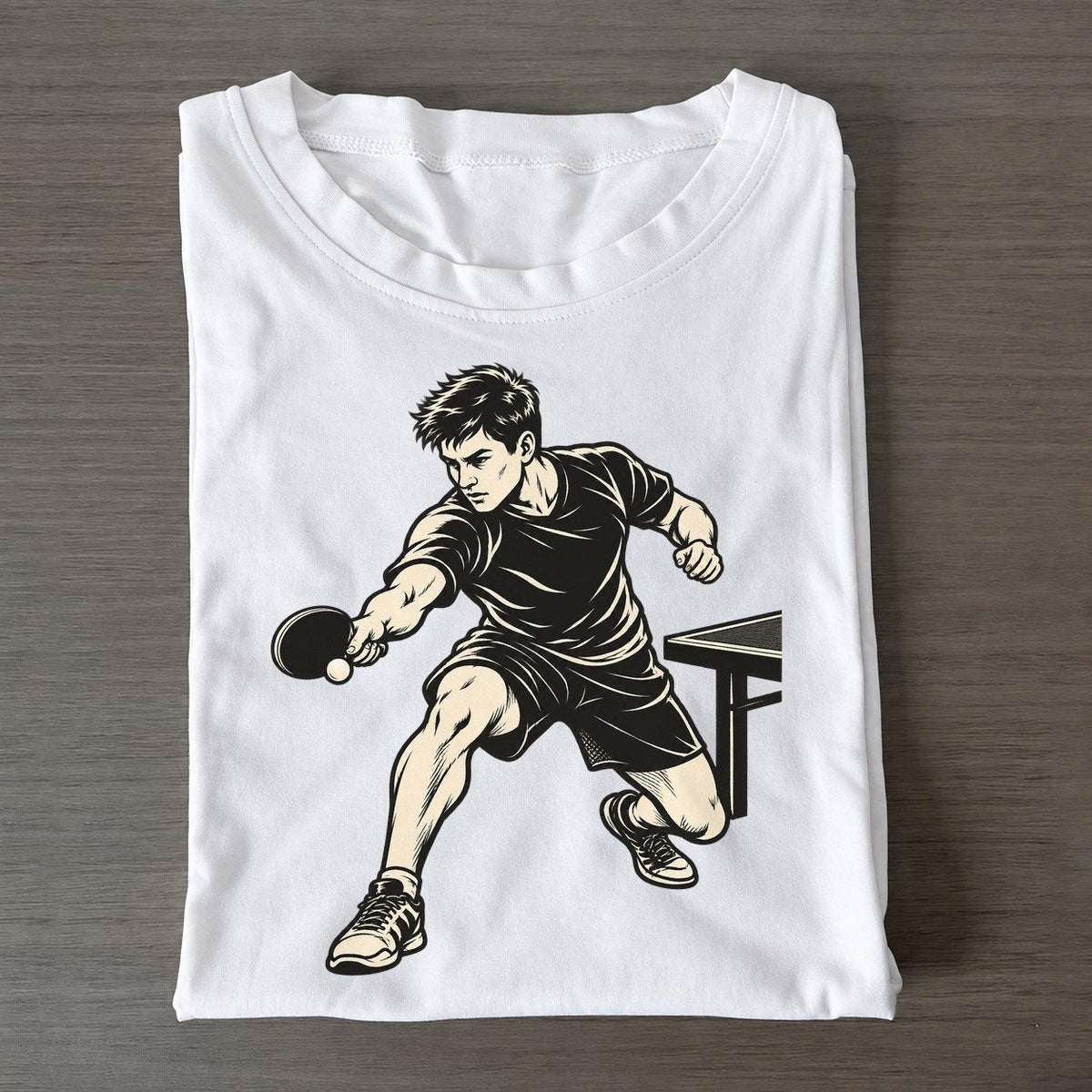 Table Tennis Wide Forehand Reach Global Sports Ink Figures Classic T-shirt – White