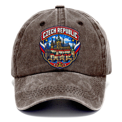 Czech Republic Retro Badge Country Logos Classic Cap – Brown