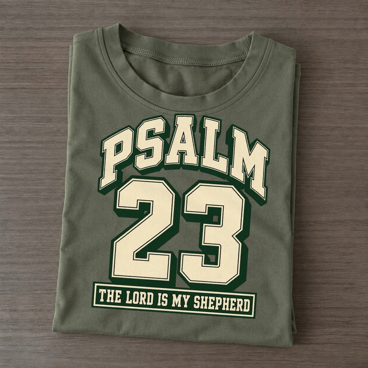 Psalm 23 Varsity Chapel Varsity Classic T-shirt – Army Green