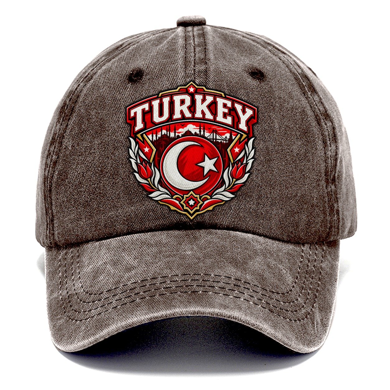 Turkey Retro Badge Country Logos Classic Cap – Brown