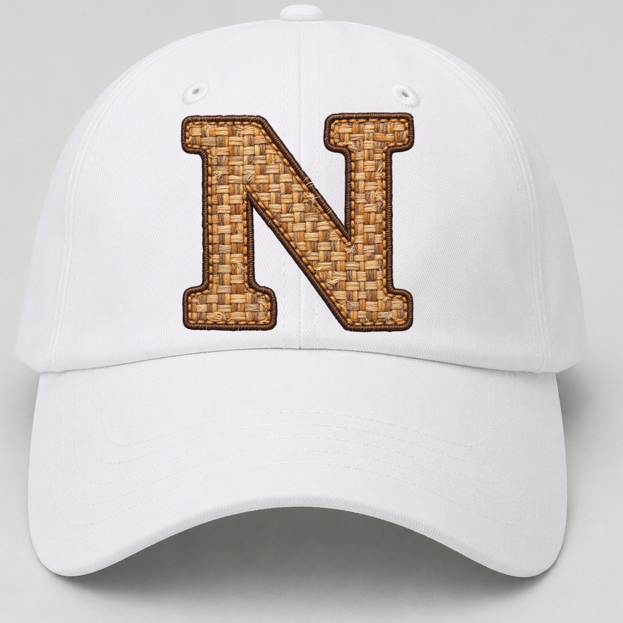 Woven Tweed N Monogram Baseball Cap – White