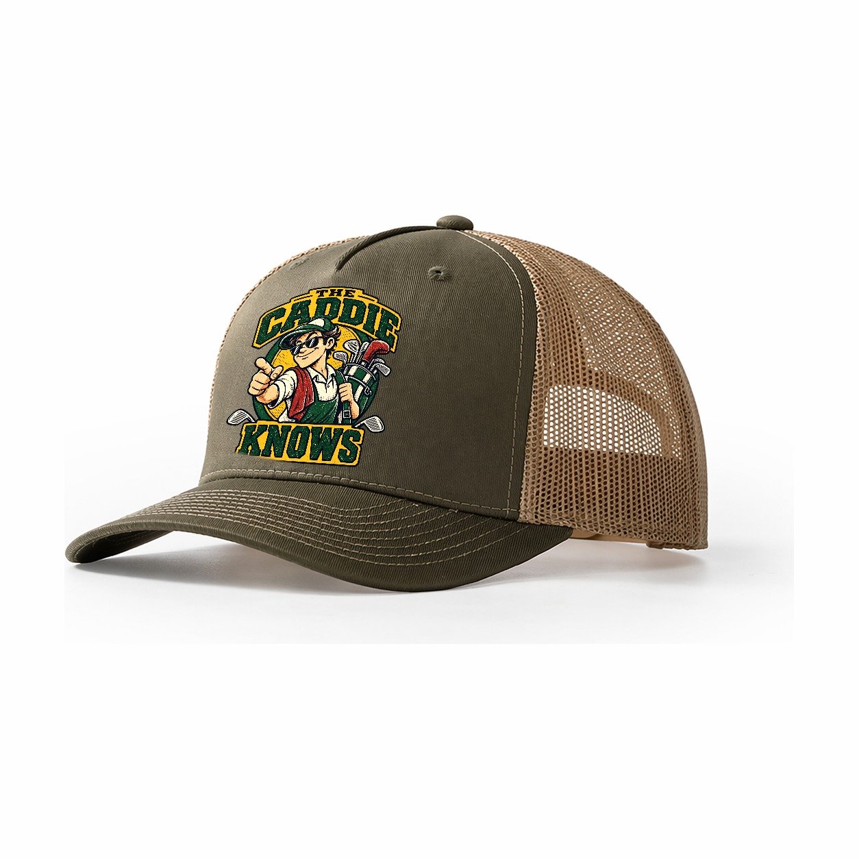The Caddie Knows Golf Life Trucker Hat – Olive Khaki