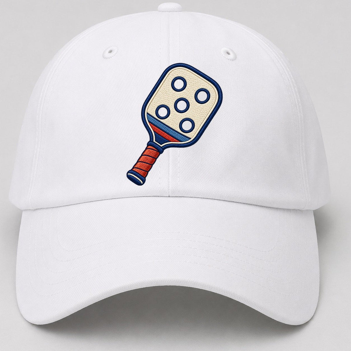 Pickleball Paddle Tiny Solo Marks Baseball Cap – White