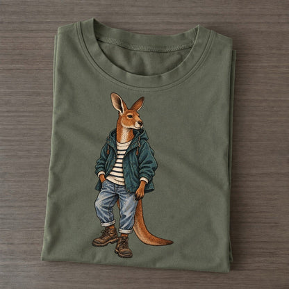 Red Kangaroo Wardrobe Portrait Wild Wardrobe Portraits Classic T-shirt – Army Green