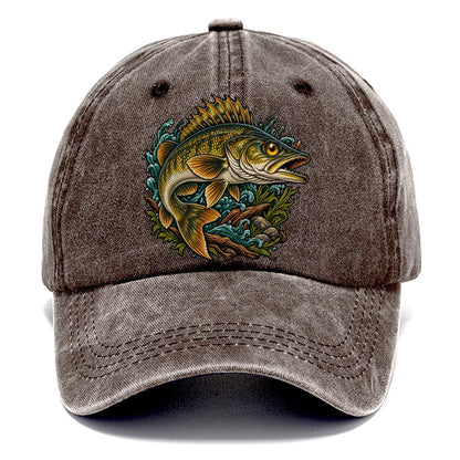 Walleye Golden Eye Fishing Club Classic Cap – Brown