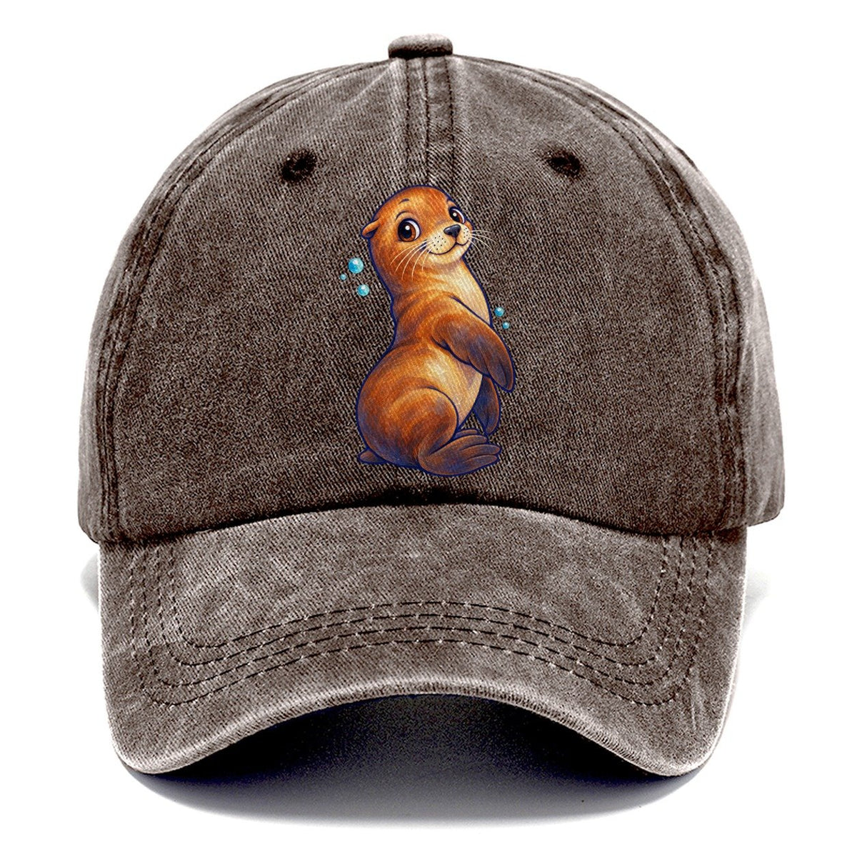 Sea Lion Upright Twist Sea Sprite Classic Cap – Brown