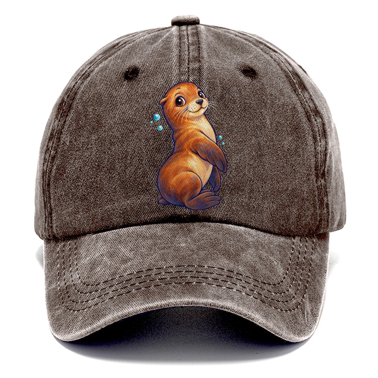 Sea Lion Upright Twist Sea Sprite Classic Cap – Brown