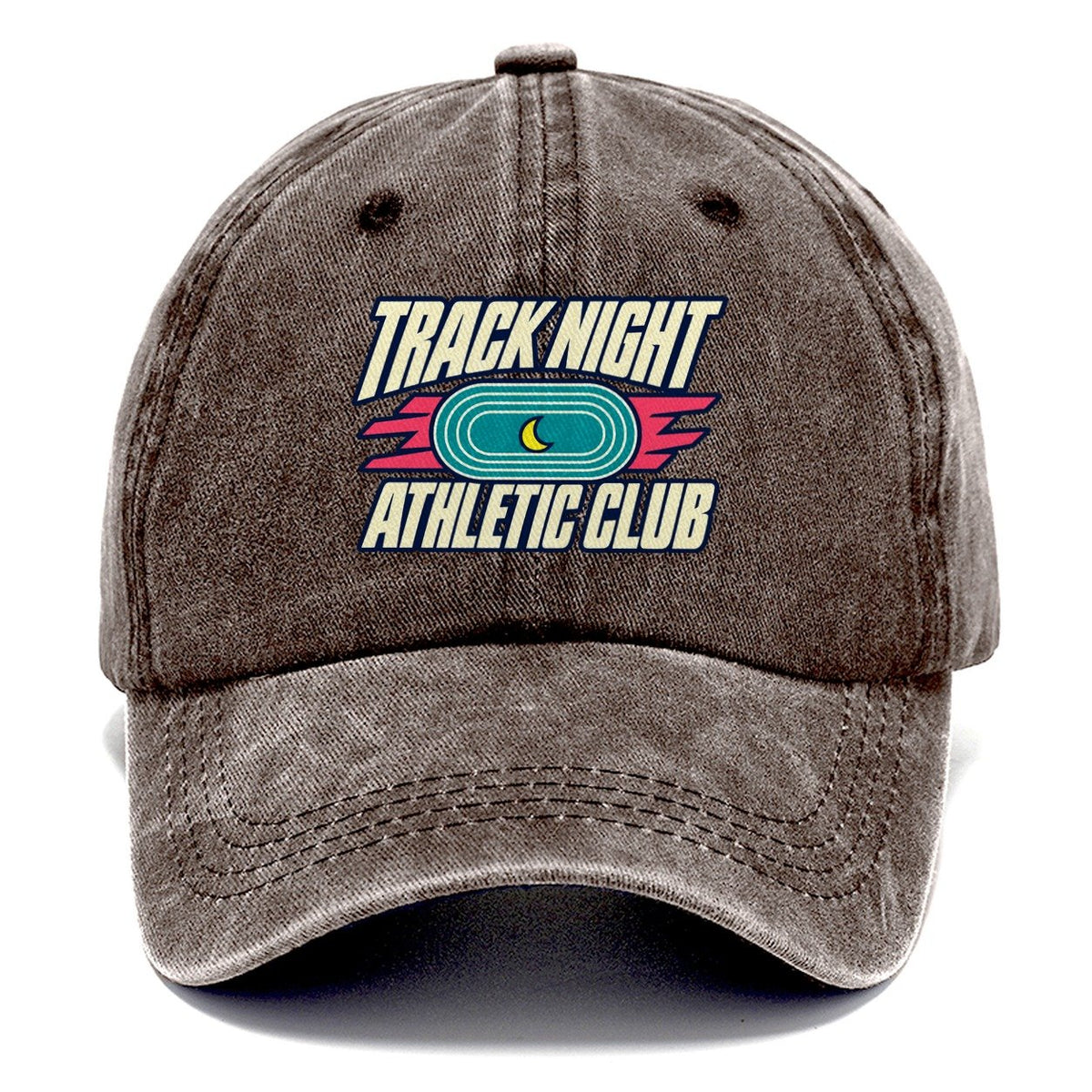 Track Night Athletic Club 90S Running Clubs Classic Cap – Brown