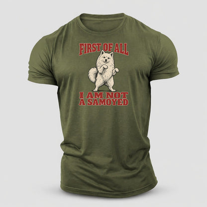 American Eskimo Dog Dog Declarations Cotton T-Shirt – Army Green