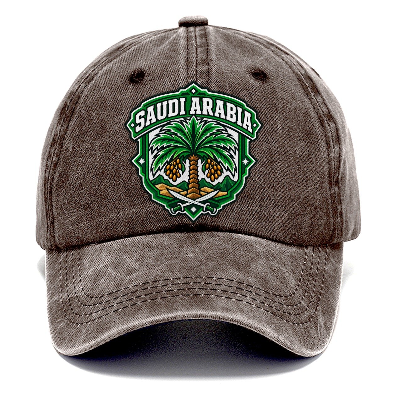 Saudi Arabia Retro Badge Country Logos Classic Cap – Brown