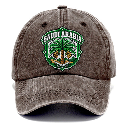Saudi Arabia Retro Badge Country Logos Classic Cap – Brown