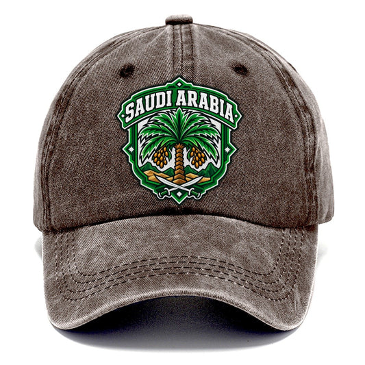 Saudi Arabia Retro Badge Country Logos Classic Cap – Brown
