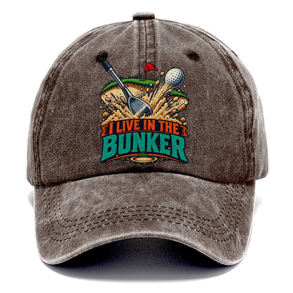 I Live In The Bunker Golf Life Classic Cap – Brown