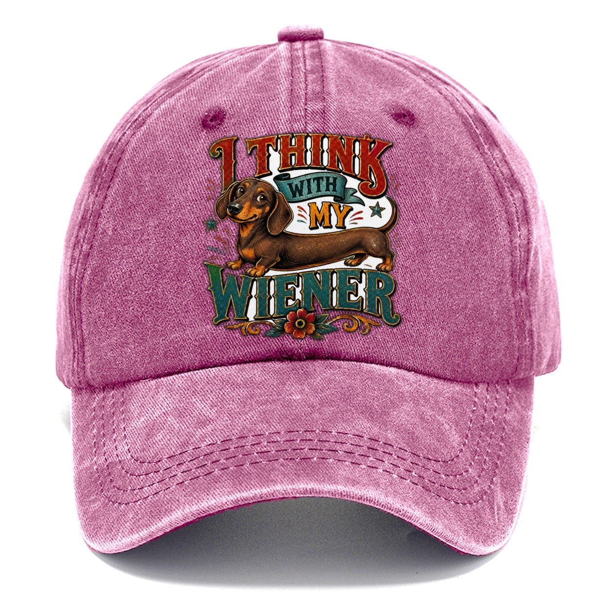 I Think With My Wiener Dachshund Classic Cap – Dusty Rose