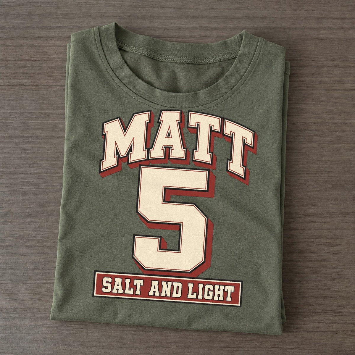 Matthew 5 Varsity Chapel Varsity Classic T-shirt – Army Green