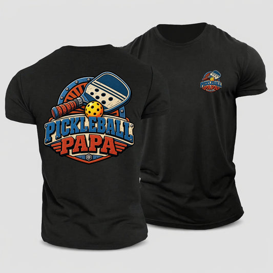 Pickleball Papa Pickleball Life Cotton T-Shirt – Black