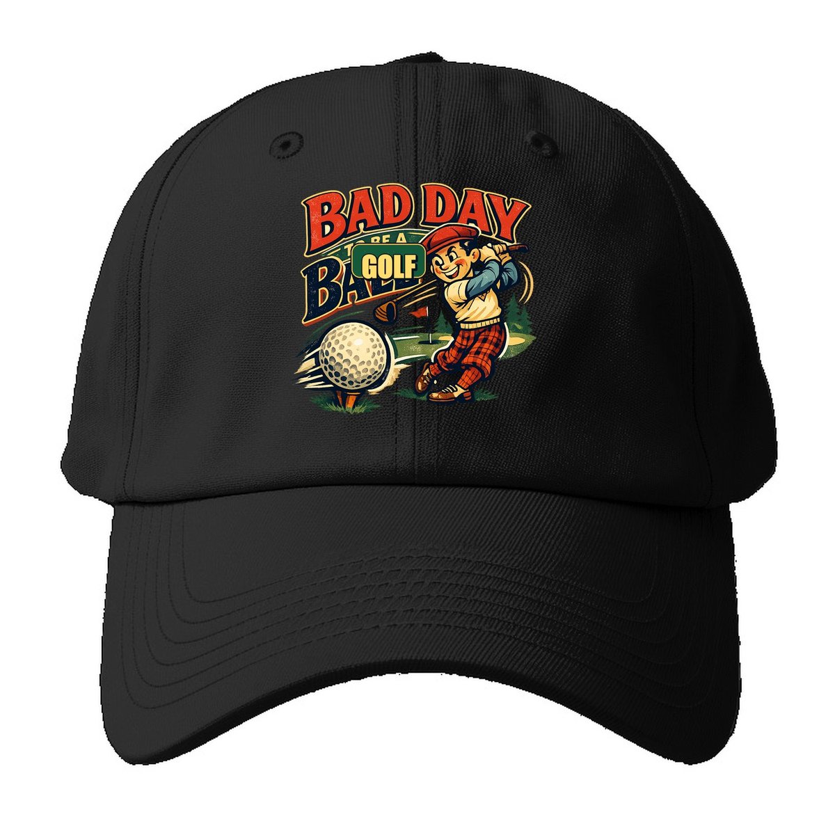 Bad Day To Be A Golf Ball Baseball Cap – Black