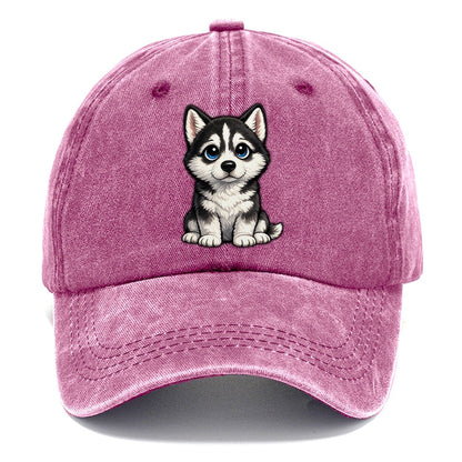 Siberian Husky Sitting Sweetheart Classic Cap – Dusty Rose
