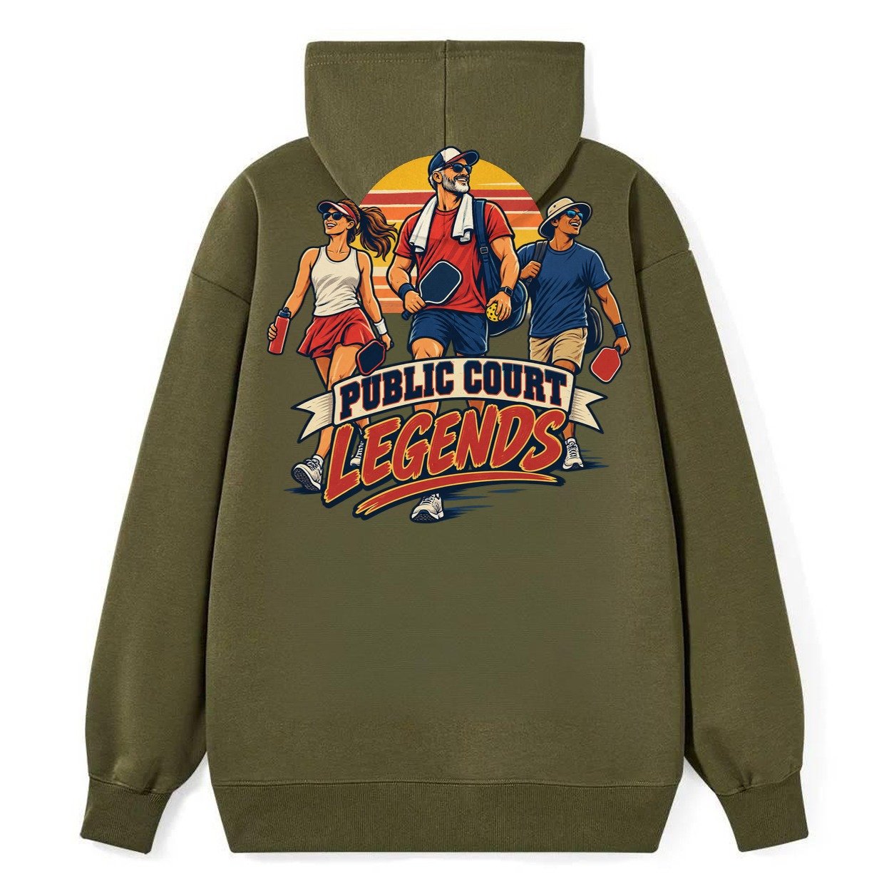Public Court Legends Pickleball Life Classic Pullover Hoodie – Armygreen