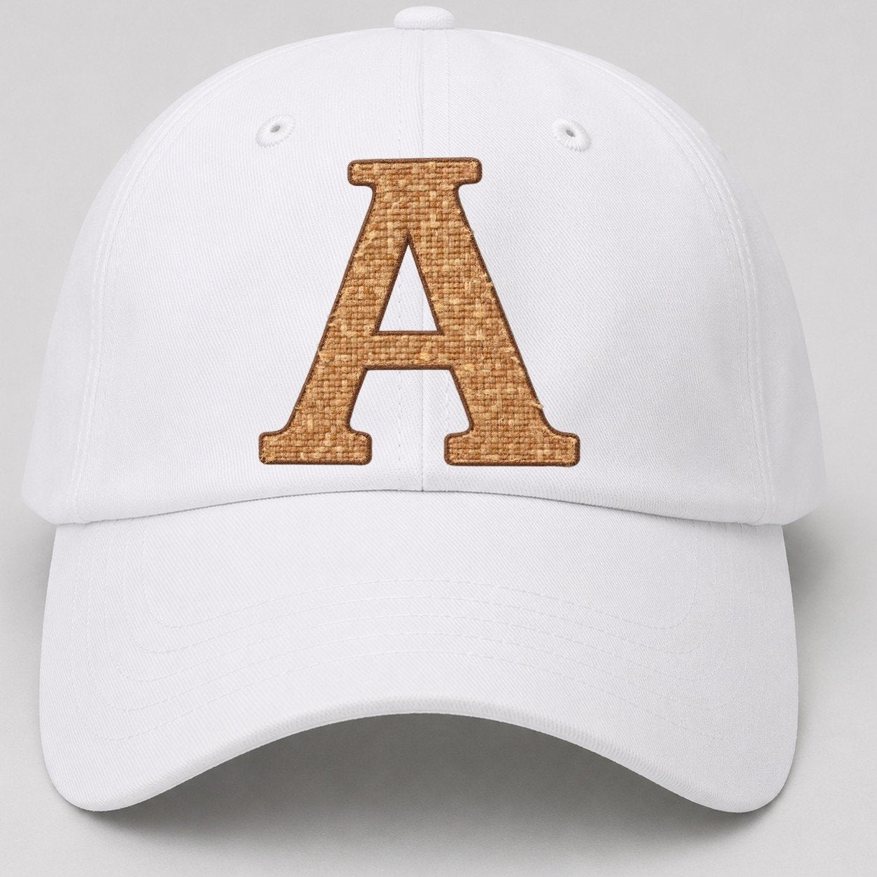 Woven Tweed A Monogram Baseball Cap – White