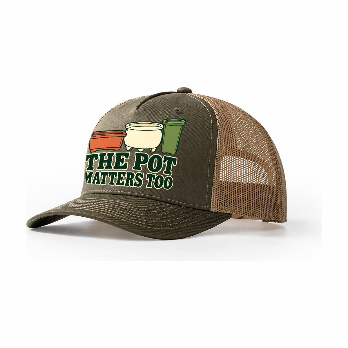The Pot Matters Too Bonsai Trucker Hat – Olive Khaki