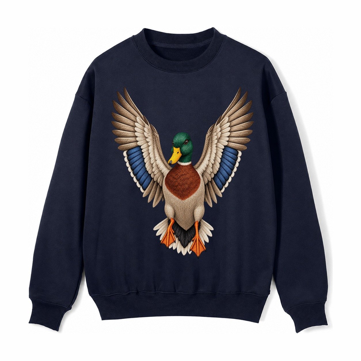 Mallard Majesty Fleece Sweatshirt – Navy Blue
