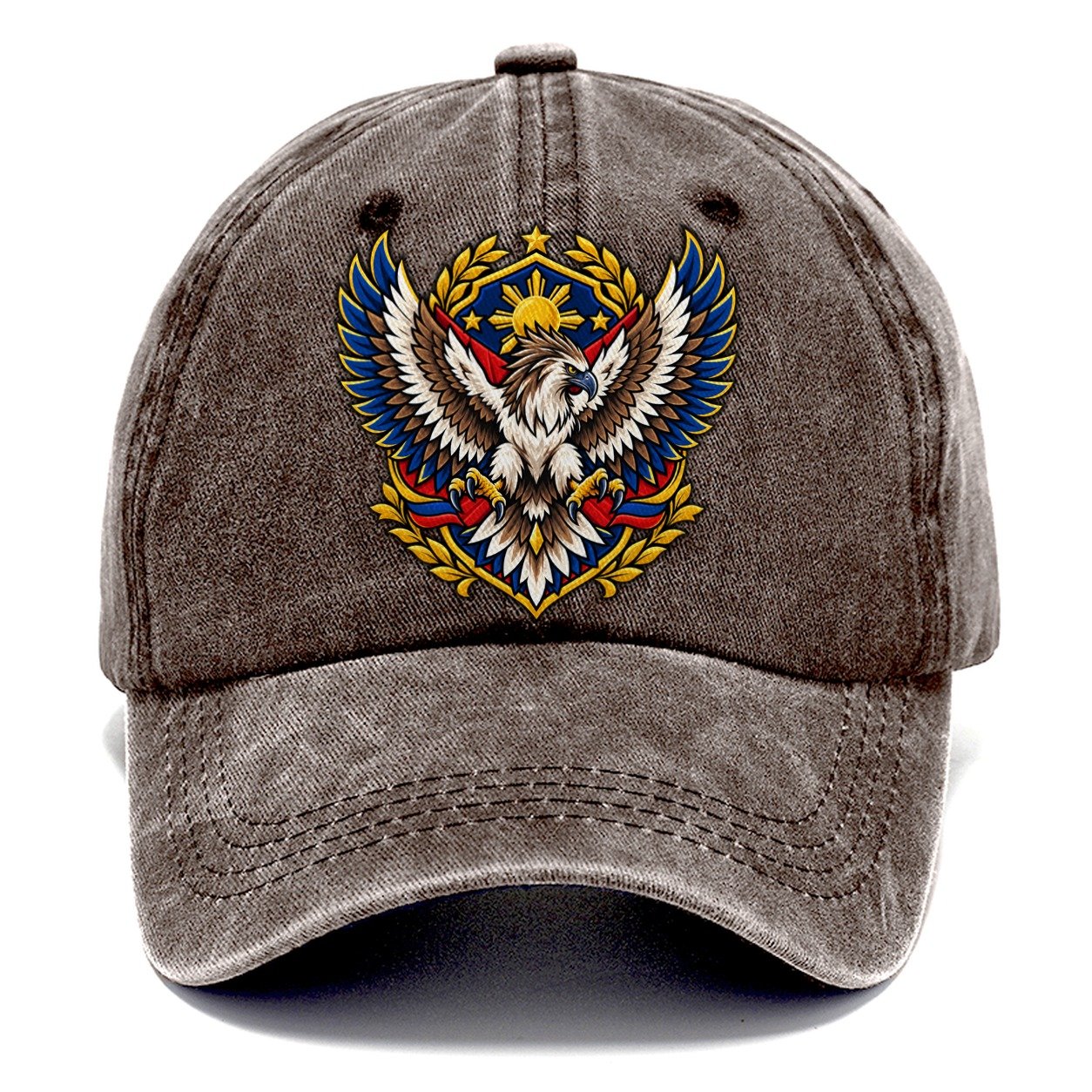 Philippines Heraldic Crest Country Logos Classic Cap – Brown