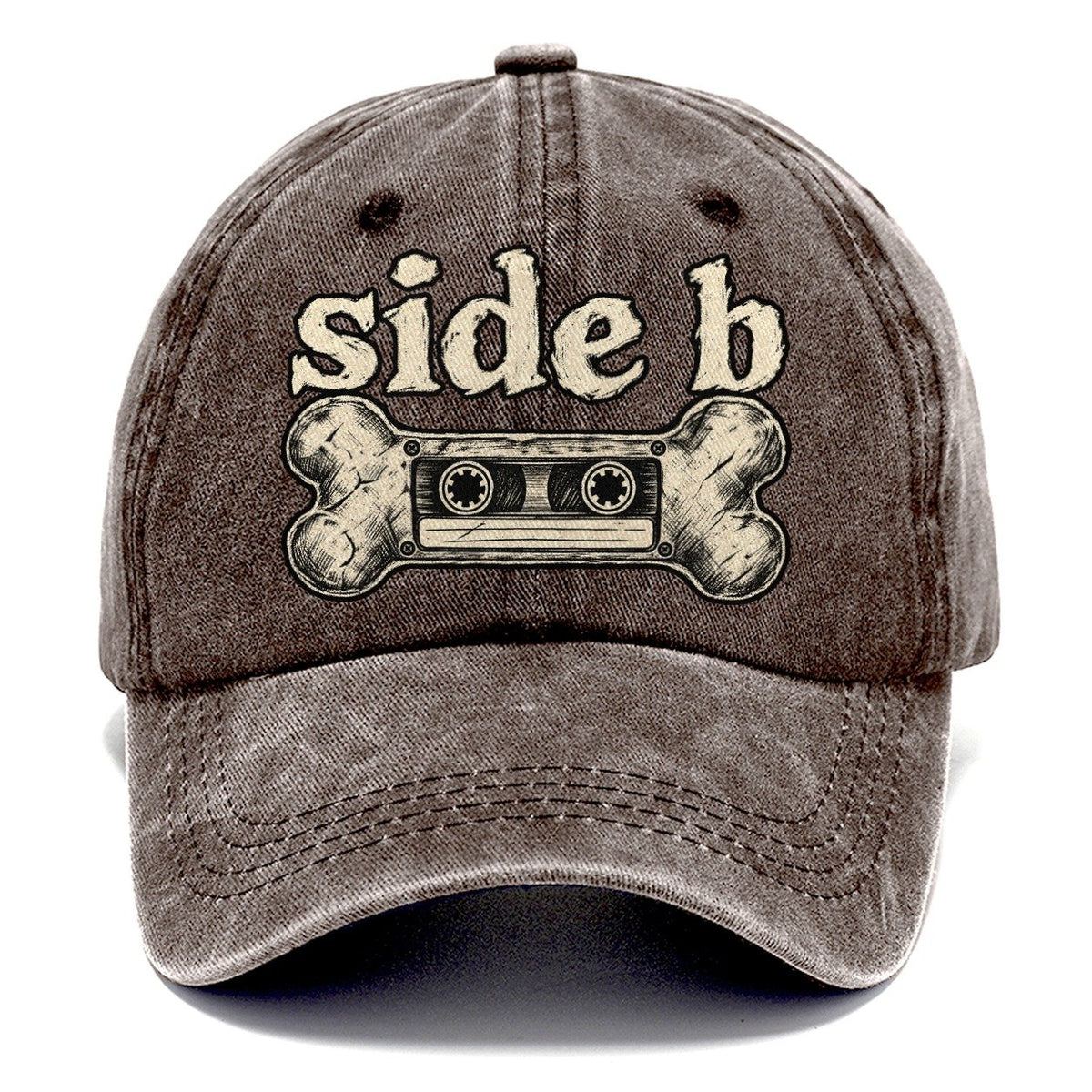 A Dog Bone Drawn As A Cassette Tape Bark For Me Classic Cap – Brown