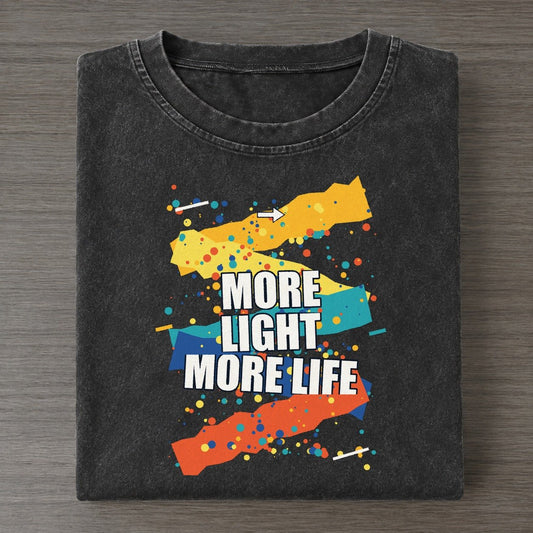 More Light More Life Colorburst Uplift Vintage T-shirt – Black