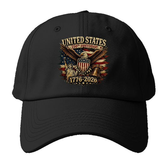Us 250Th Emblem Baseball Cap – Black