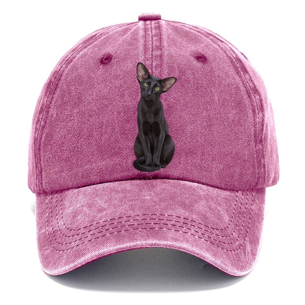 Oriental Shorthair Seated Portrait Realistic Cat Portrait Classic Cap – Dusty Rose