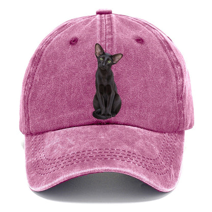 Oriental Shorthair Seated Portrait Realistic Cat Portrait Classic Cap – Dusty Rose
