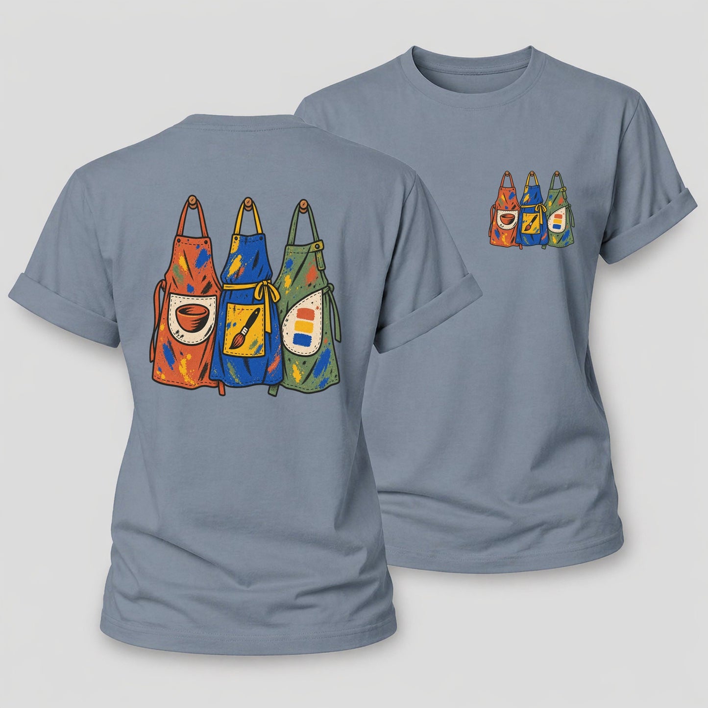 Class Apron Row Clay Color Makers Women's Cotton T-Shirt – Aegean Blue