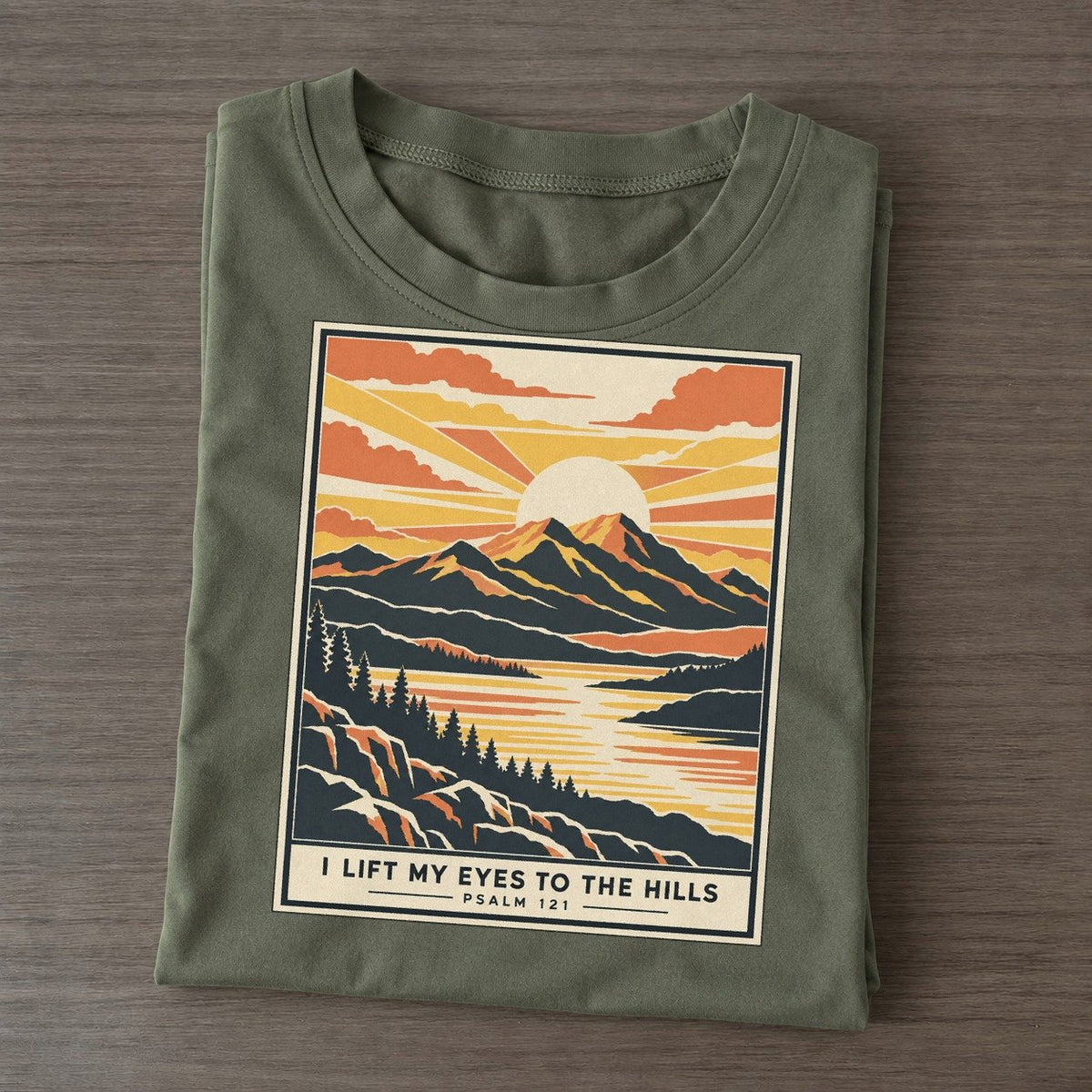 I Lift My Eyes Given Light Classic T-shirt – Army Green