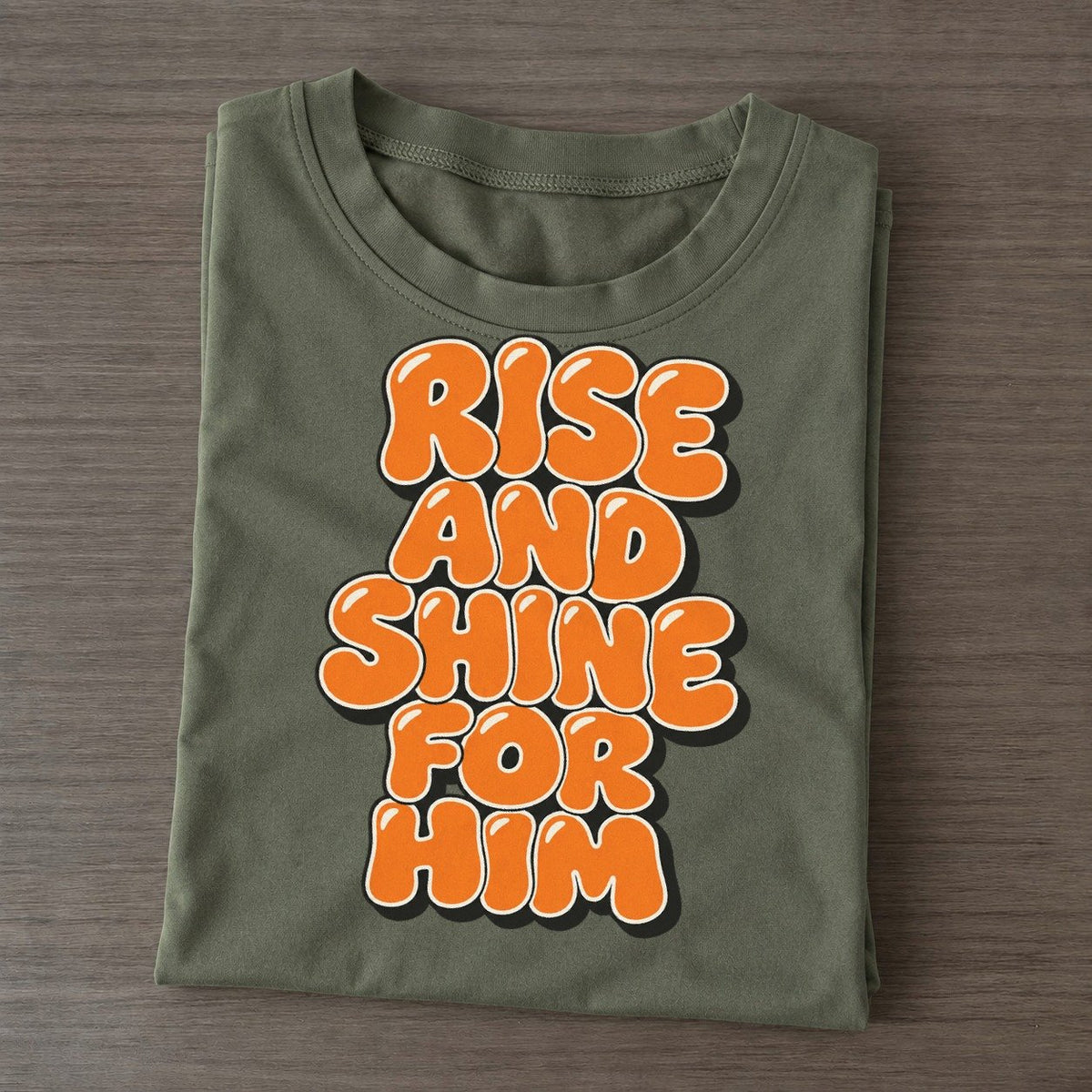 Rise And Shine For Him Sunday Puff Classic T-shirt – Army Green