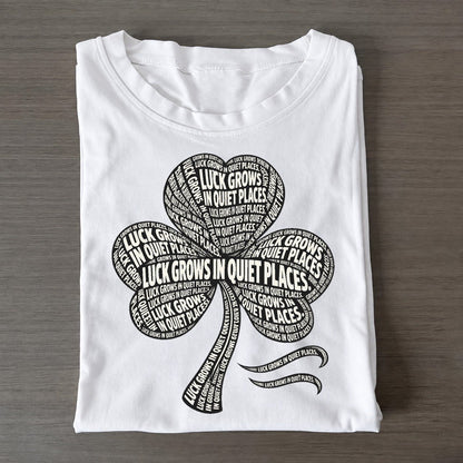 Clover In Wind Phrase Silhouette Classic T-shirt – White