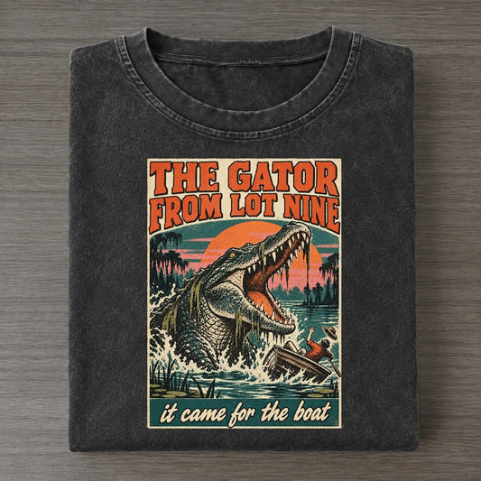 The Gator From Lot Nine Drive In Monsters Vintage T-shirt – Black