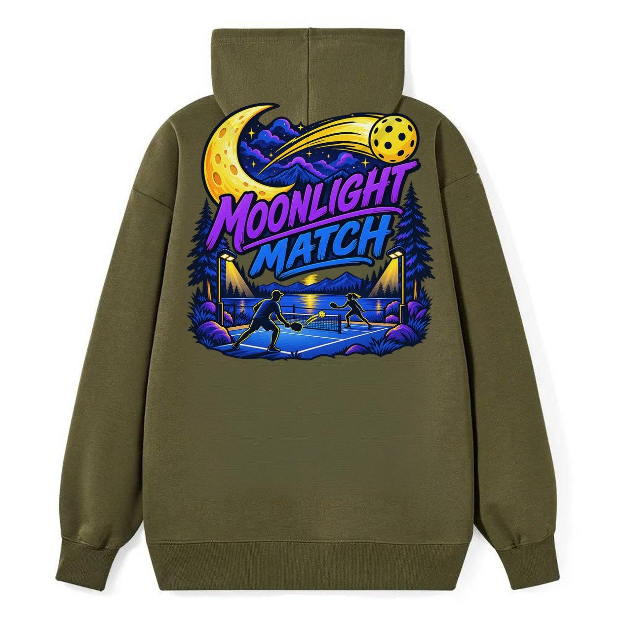 Moonlight Match Pickleball Life Classic Pullover Hoodie – Armygreen