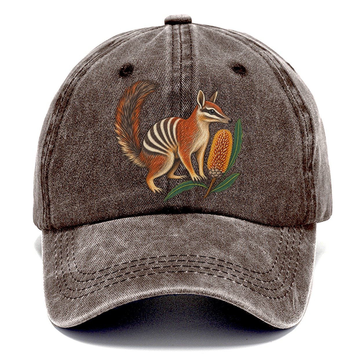 Numbat And Banksia Cones Australia Cultural Icons Classic Cap – Brown