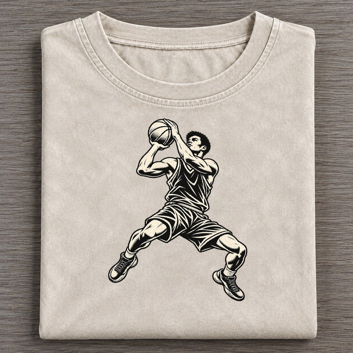 Basketball Pull Up Jumper Global Sports Ink Figures Vintage T-shirt – Off White