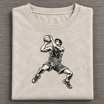 Basketball Pull Up Jumper Global Sports Ink Figures Vintage T-shirt – Off White