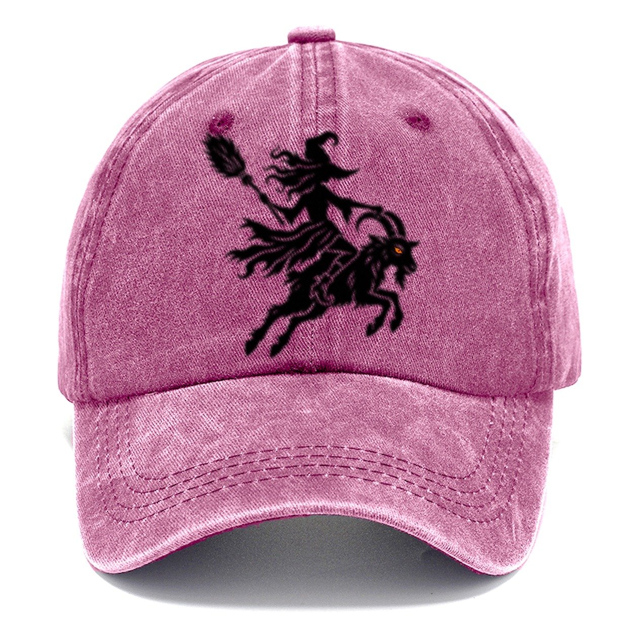 Medieval Woodcut Witch On A Goat Witch Magic Classic Cap – Dusty Rose