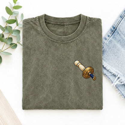 Wheel Marking Gauge Left Chest Vintage T-shirt – Army Green