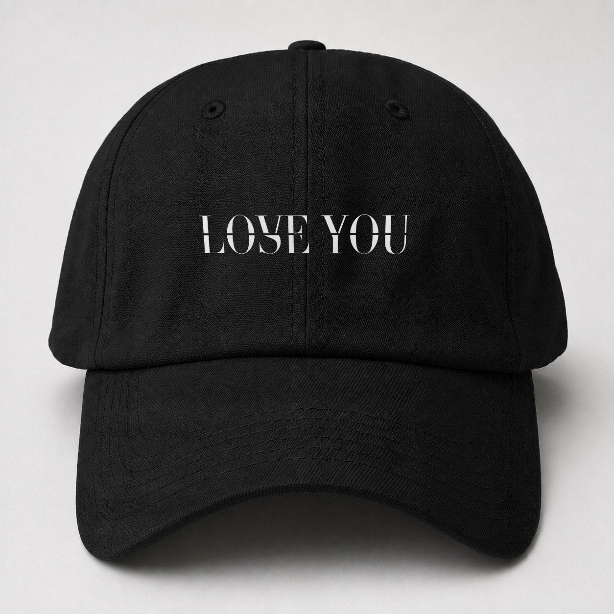 Love You Lose You Split Feelings Baseball Cap – Black
