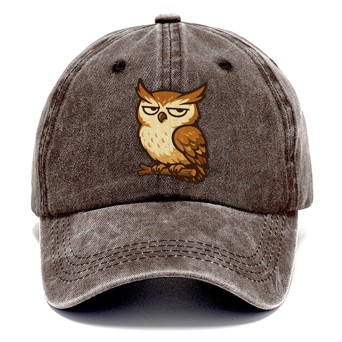 Grumpy Owl on Branch Classic Cap – Brown
