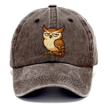 Grumpy Owl on Branch Classic Cap – Brown