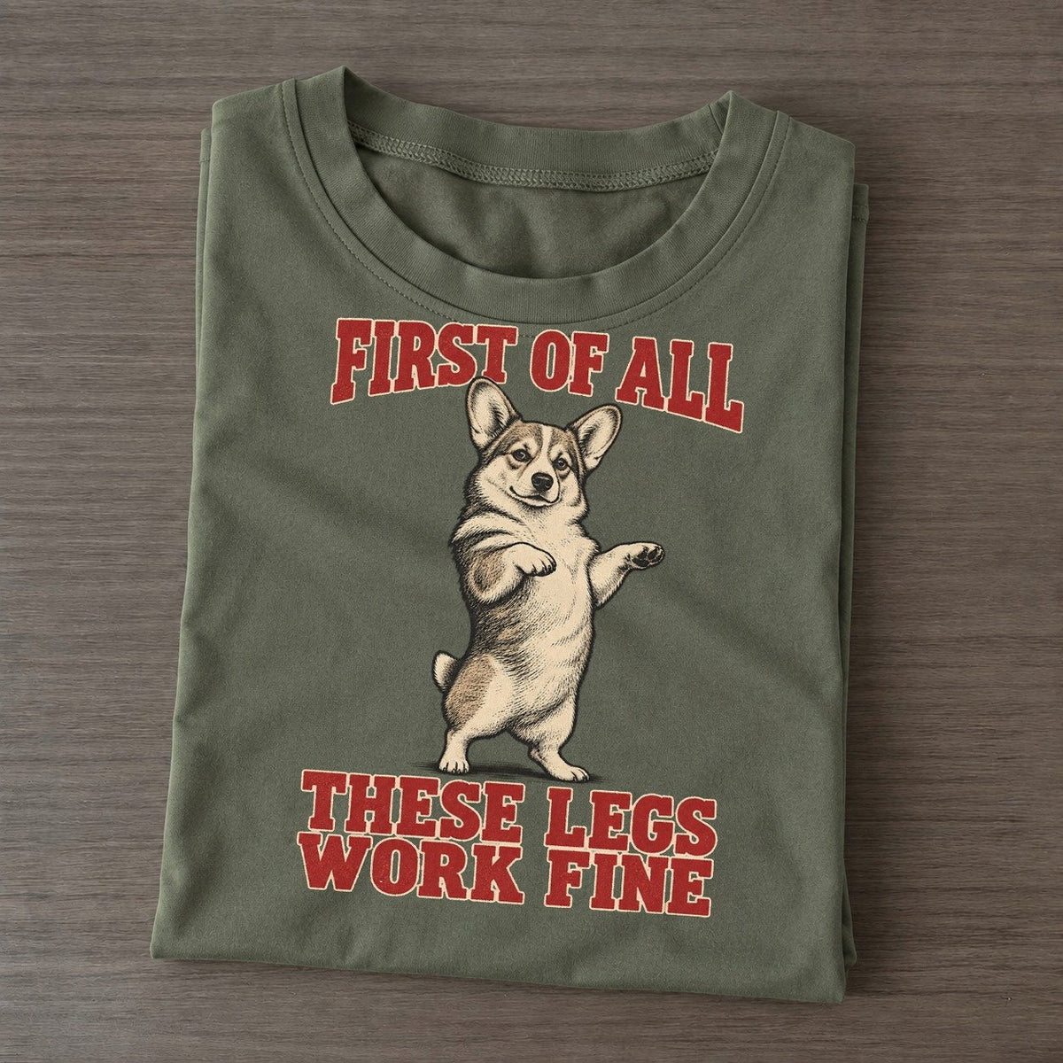 Pembroke Welsh Corgi Dog Declarations Classic T-shirt – Army Green