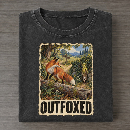 Fox Outfoxed Animal Puns Vol. 2 Vintage T-shirt – Black