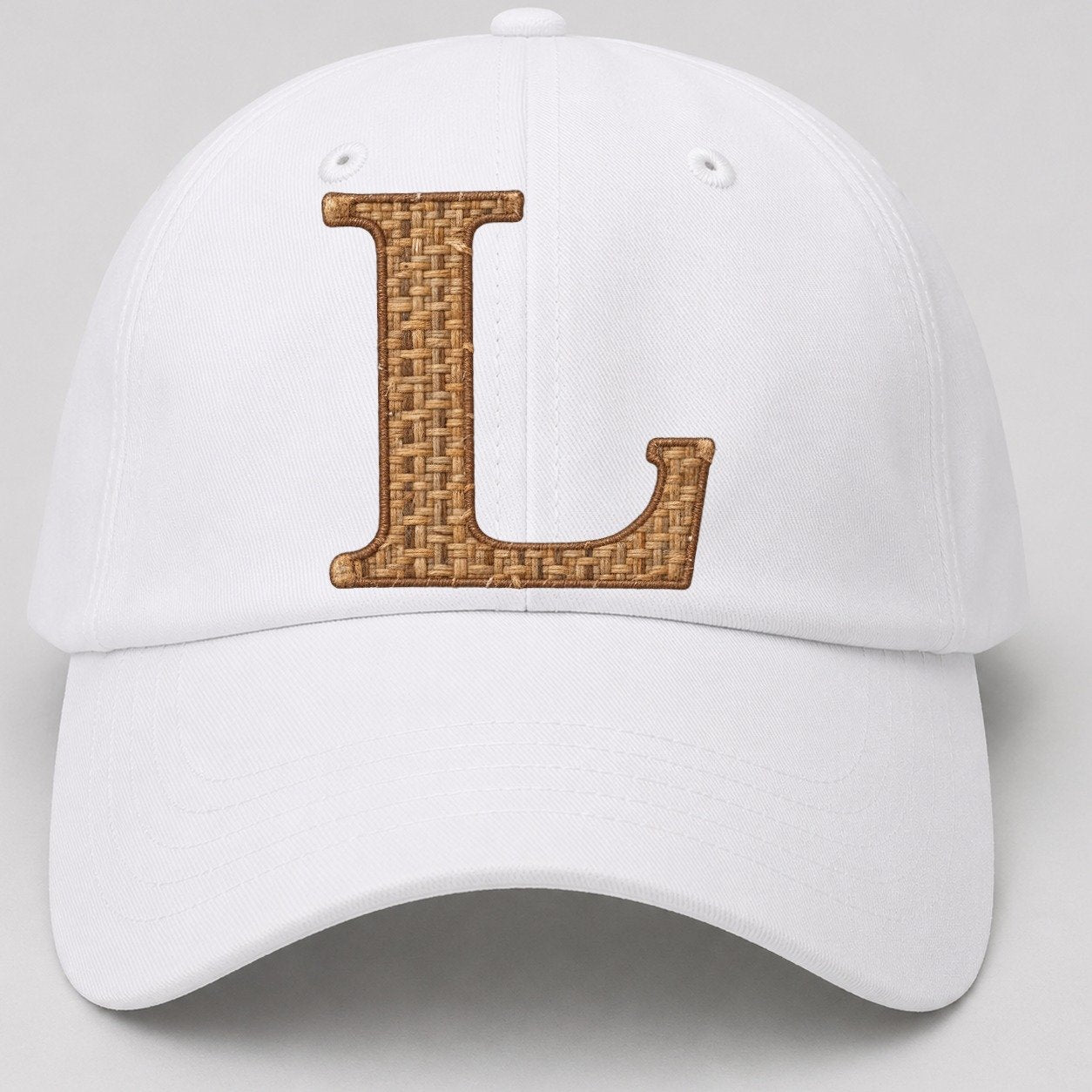 Woven Tweed L Monogram Baseball Cap – White